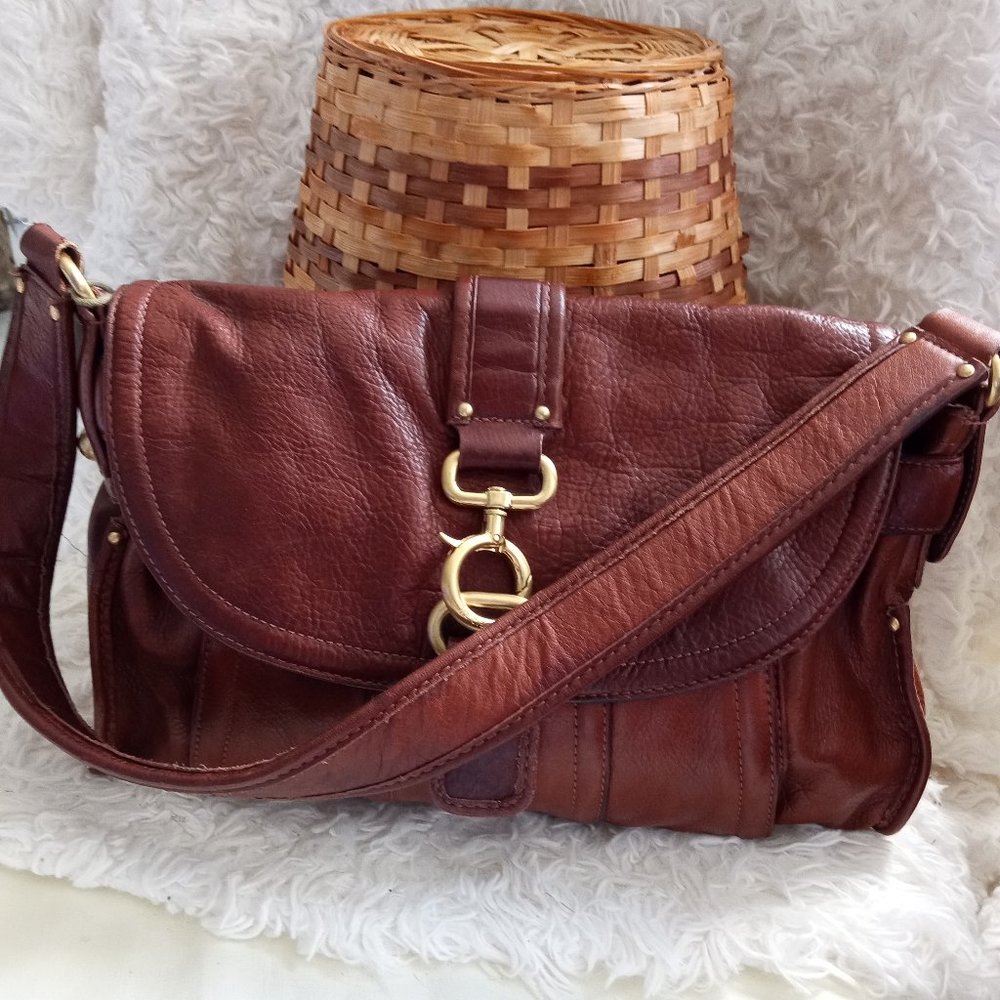 VTG LIZ CLAIBORNE Handbag in Cognac 35x22cm